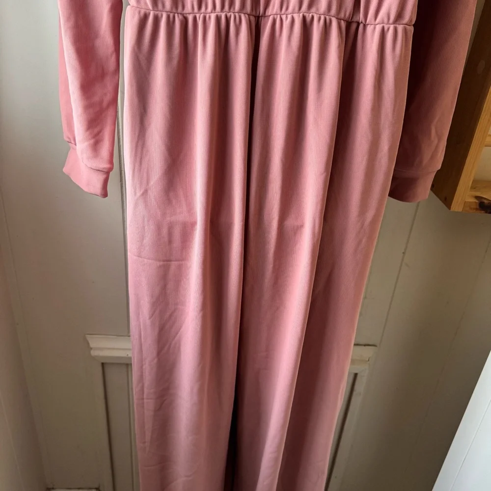 HALARA Pink Unisex WorkCore Half Button Down Waffle Knit Women’s Jumpsuit - Picture 9 of 9